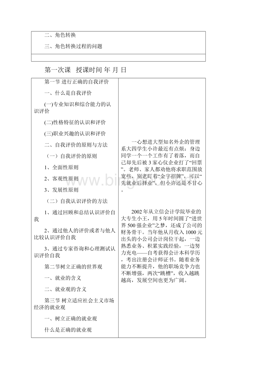 大学生就业指导课程授课计划Word下载.docx_第2页