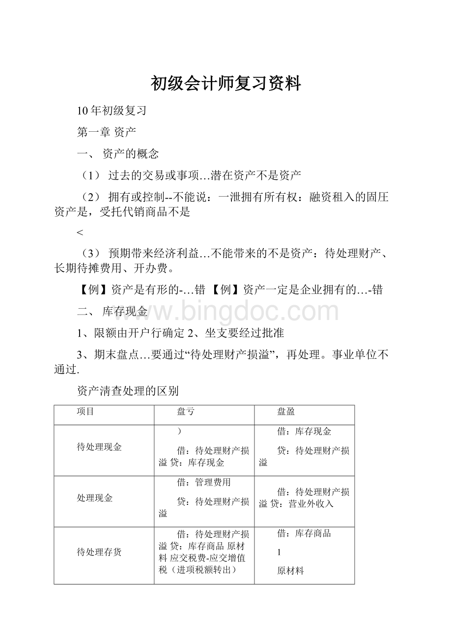 初级会计师复习资料.docx_第1页