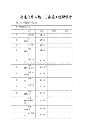 高速公路A施工方案施工组织设计.docx