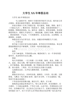 大学生XX年寒假总结.docx