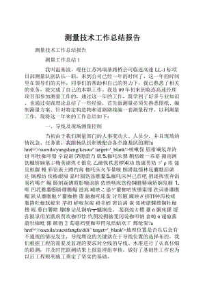 测量技术工作总结报告Word文件下载.docx