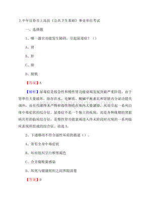 上半年宜春市上高县《公共卫生基础》事业单位考试Word格式文档下载.docx