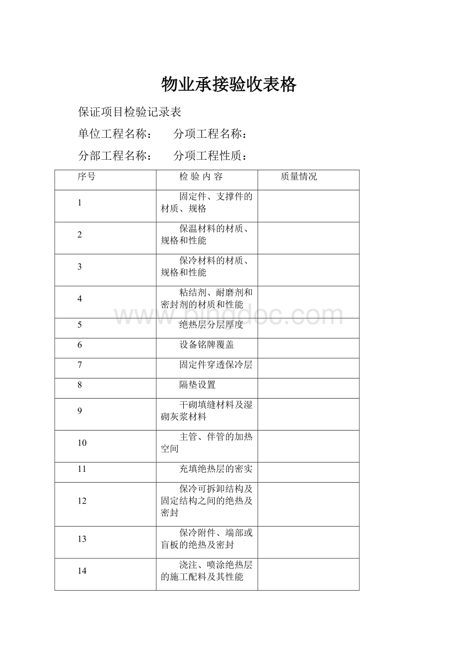 物业承接验收表格.docx