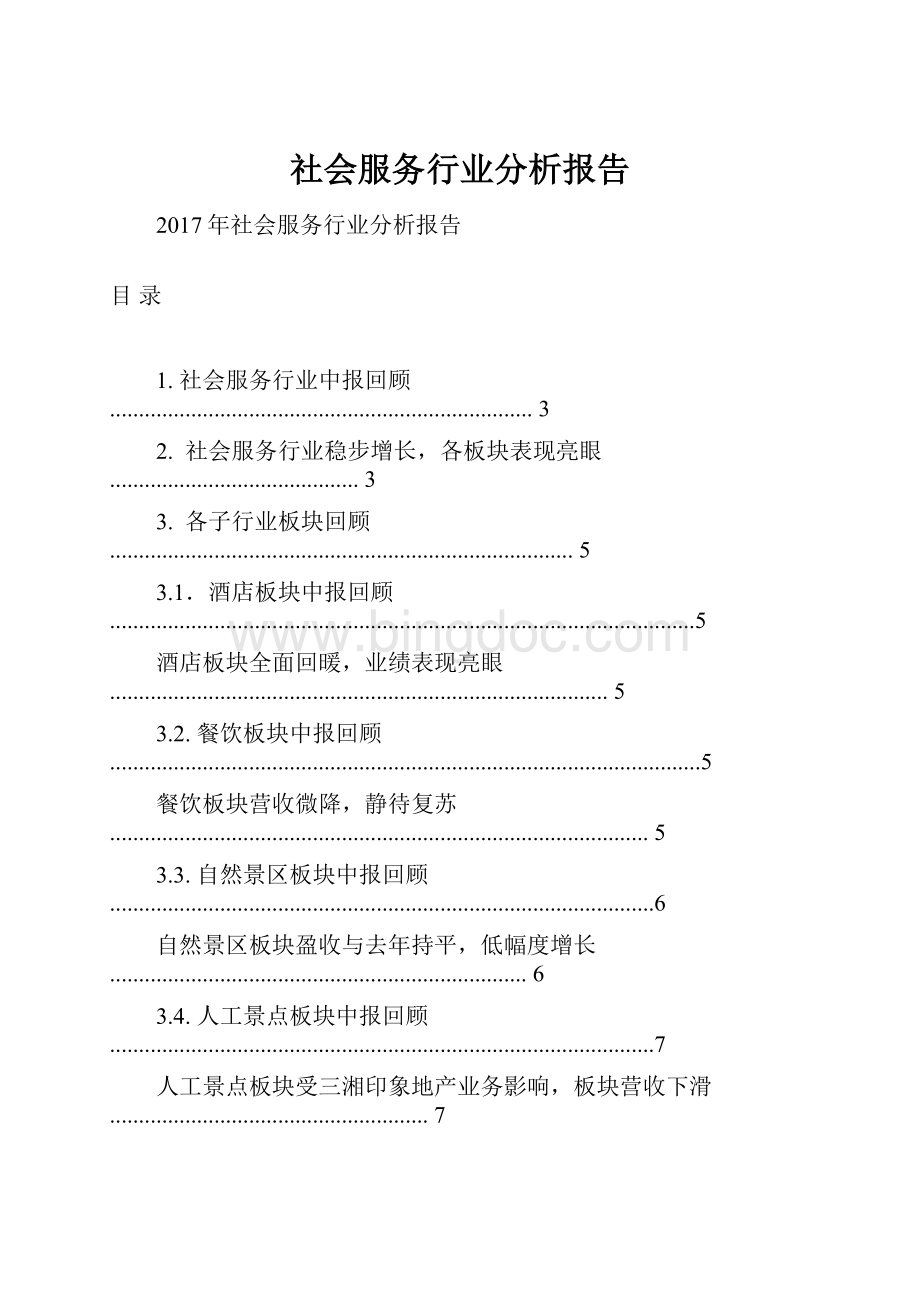 社会服务行业分析报告文档格式.docx