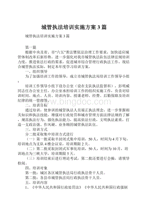 城管执法培训实施方案3篇Word文档格式.docx