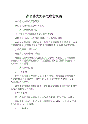 办公楼火灾事故应急预案Word格式.docx