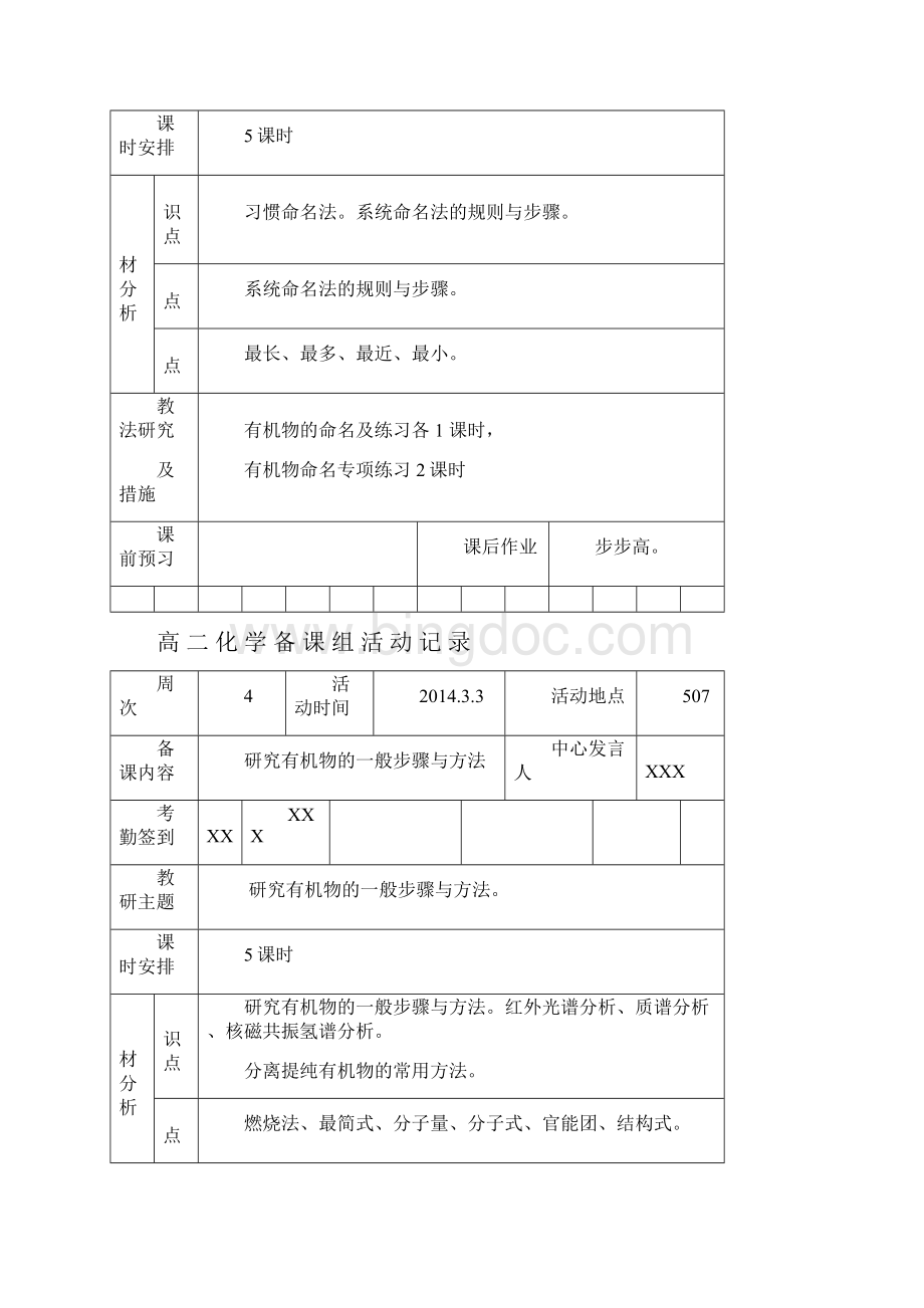 高二化学有机化学备课组活动记录Word文档格式.docx_第3页