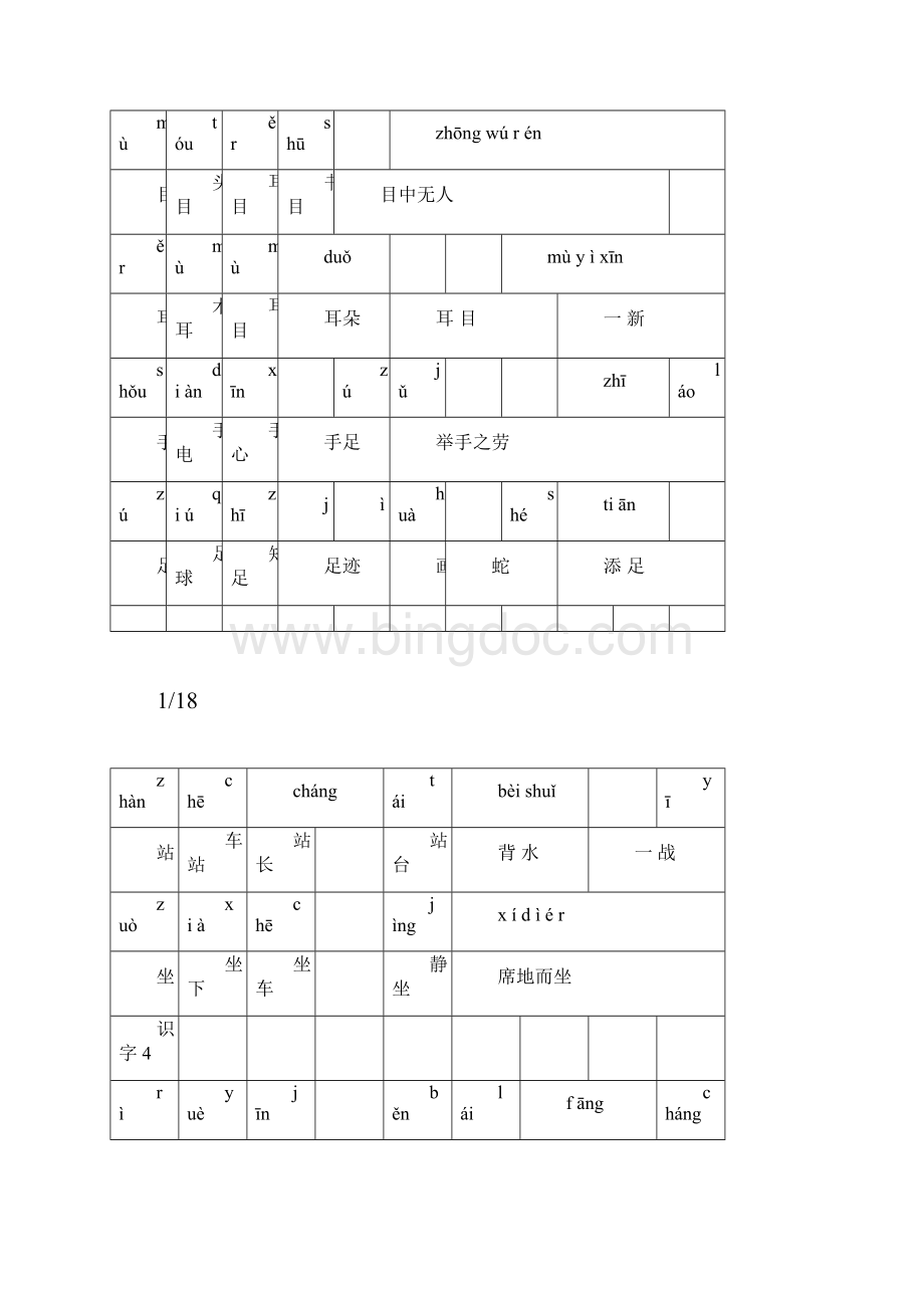 部编本一年级的上册语文识字表组词doc.docx_第3页