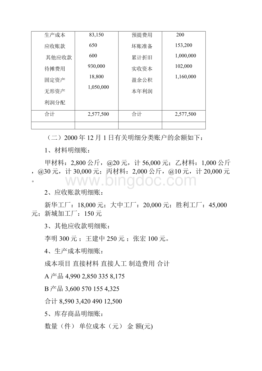 经济业务循环会计处理综合实验指导书Word格式.docx_第2页