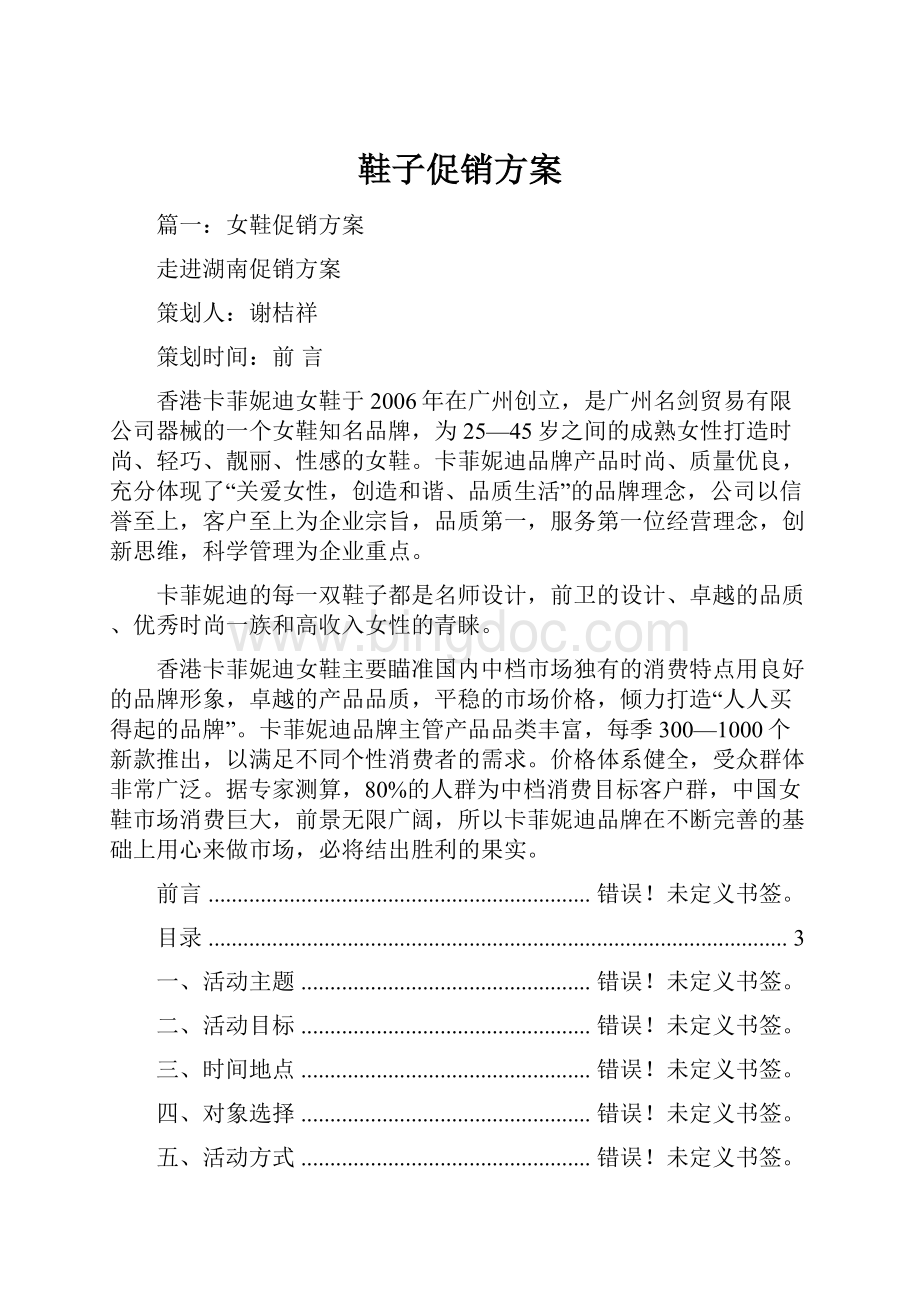 鞋子促销方案文档格式.docx