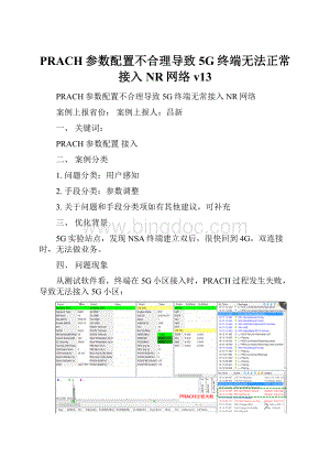 PRACH参数配置不合理导致5G终端无法正常接入NR网络v13Word格式.docx