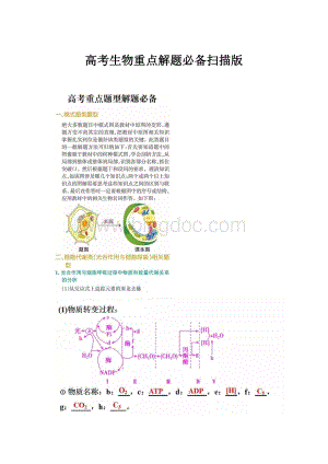 高考生物重点解题必备扫描版.docx