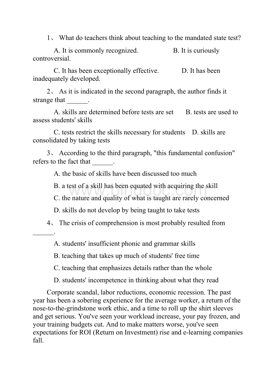 专业英语专业英语四级分类模拟73.docx_第2页