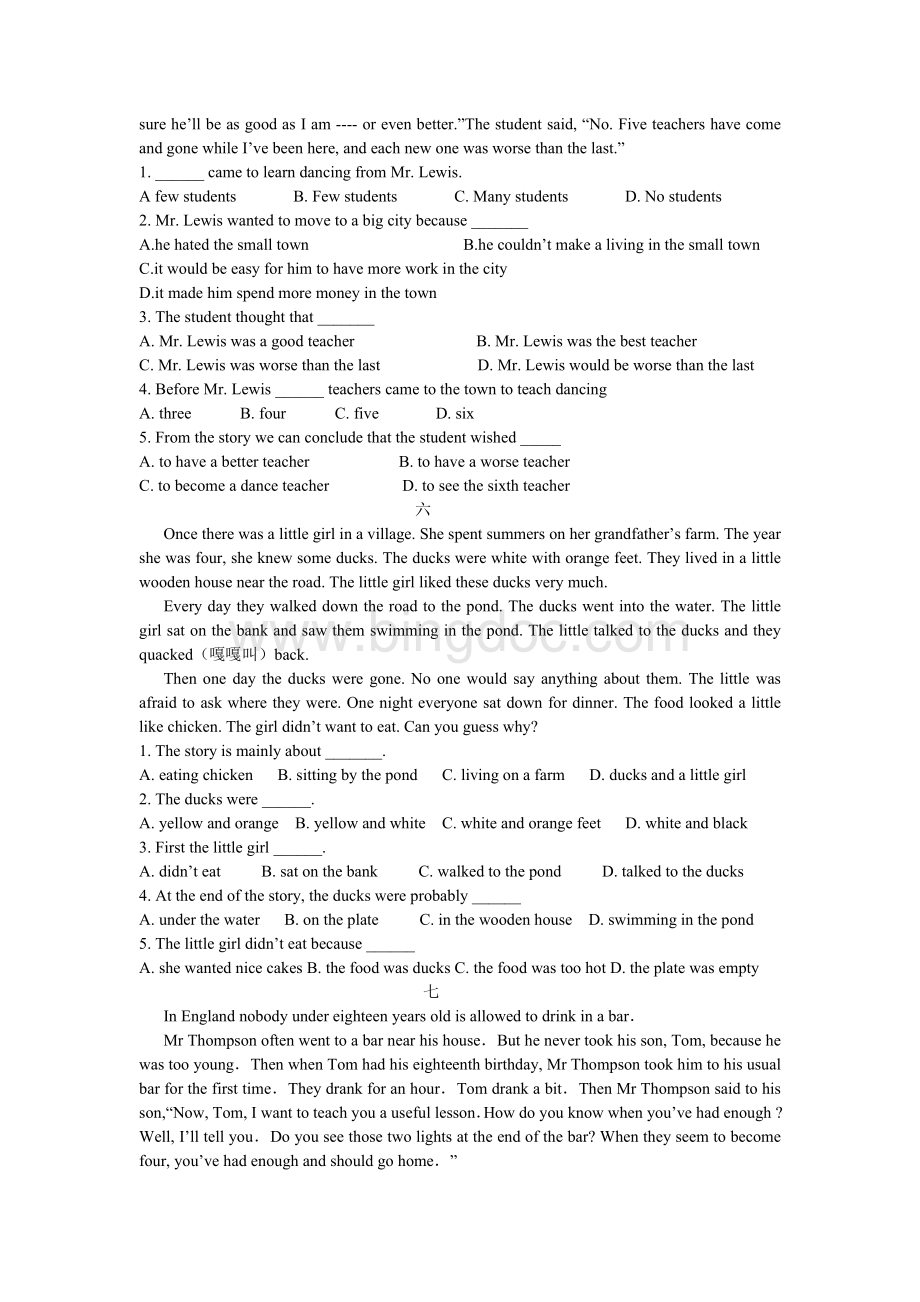 基础英语阅读理解11篇-初级阅读1.wps_第3页