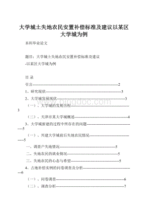 大学城土失地农民安置补偿标准及建议以某区大学城为例.docx