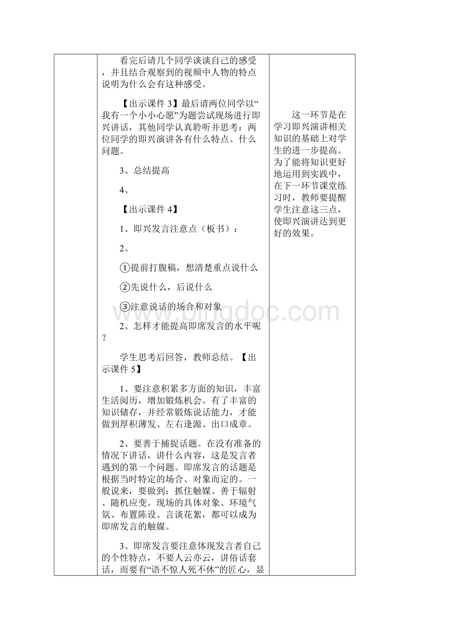 部编版六年级语文下册口语交际《即兴发言》精品教案文档格式.docx_第3页