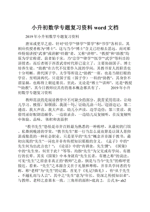 小升初数学专题复习资料word文档.docx