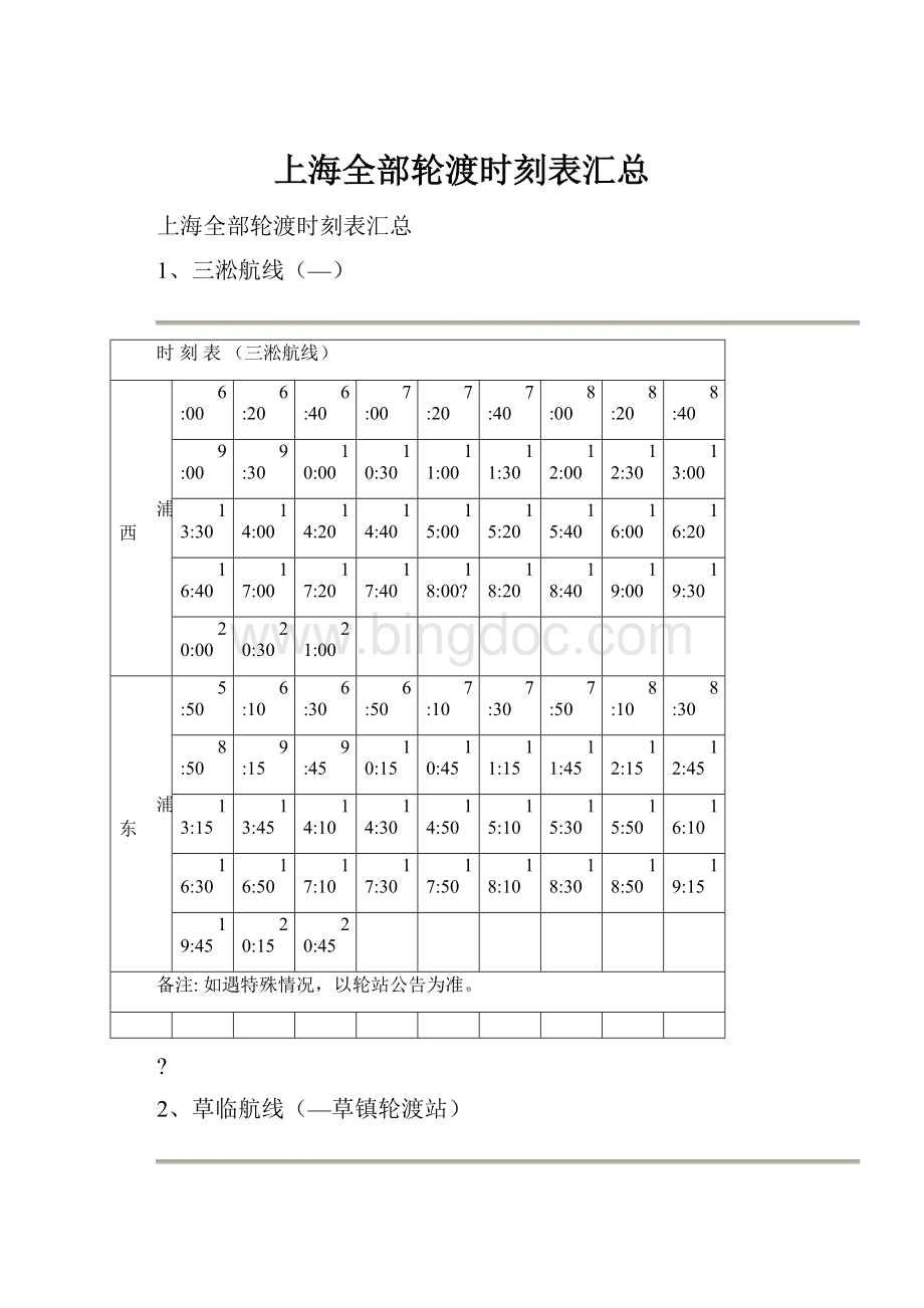 上海全部轮渡时刻表汇总.docx_第1页