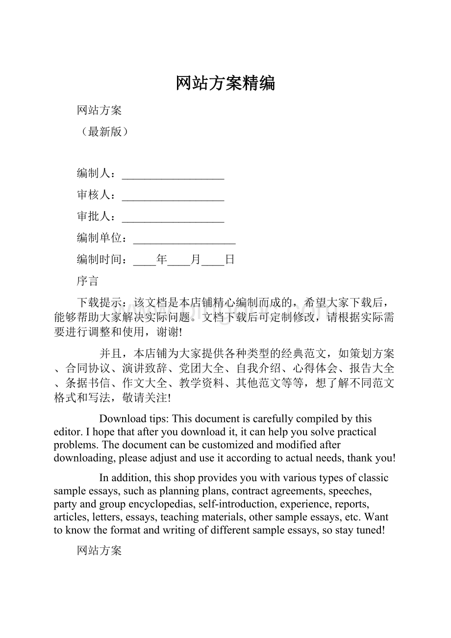 网站方案精编.docx_第1页