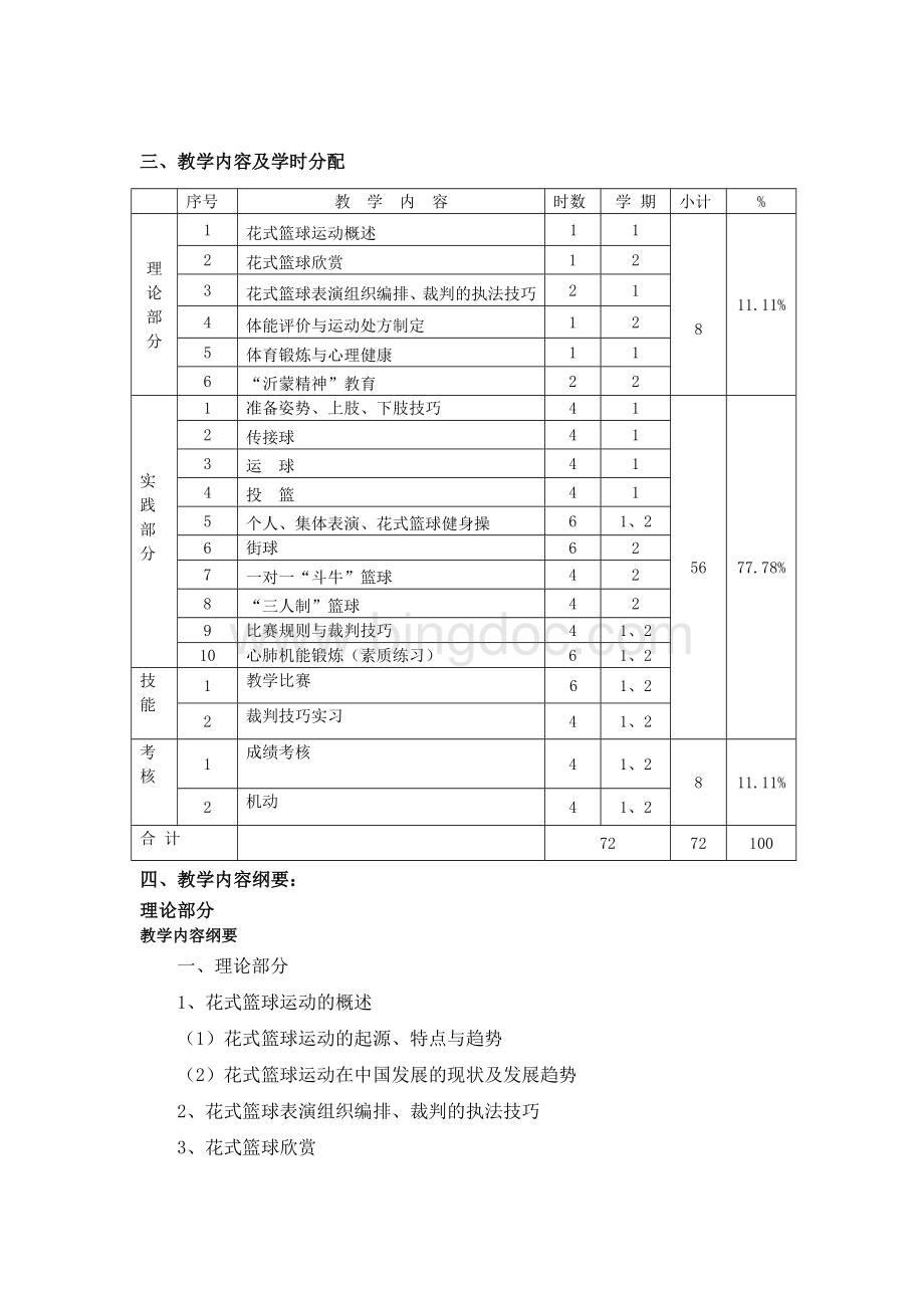 《花式篮球》选项课程教学大纲Word文档格式.doc_第3页