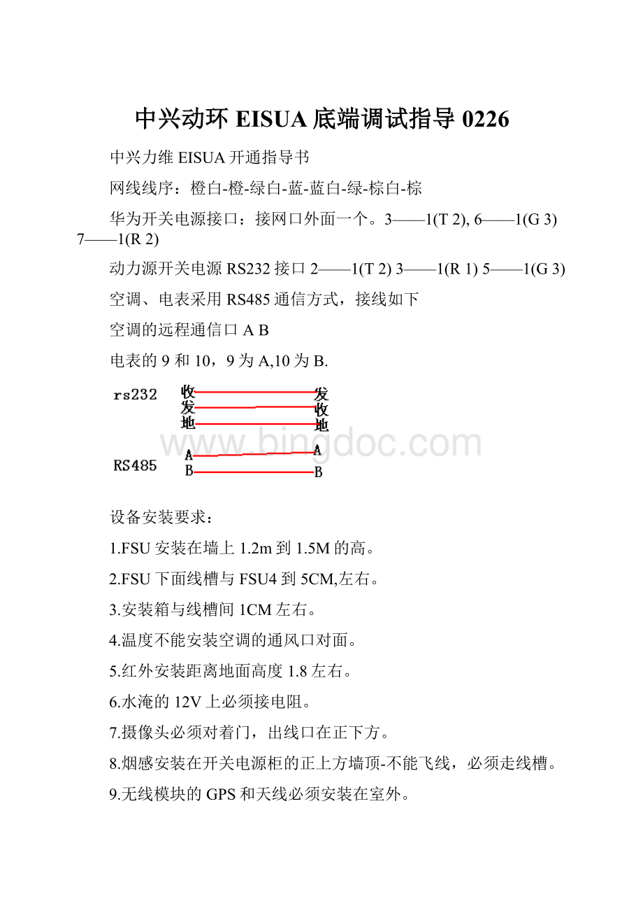 中兴动环EISUA底端调试指导0226.docx_第1页