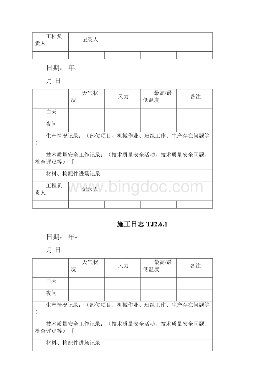 施工日记表格Word格式.docx_第3页