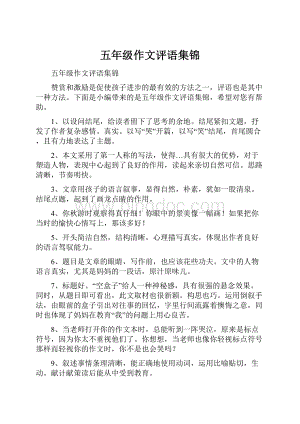 五年级作文评语集锦.docx