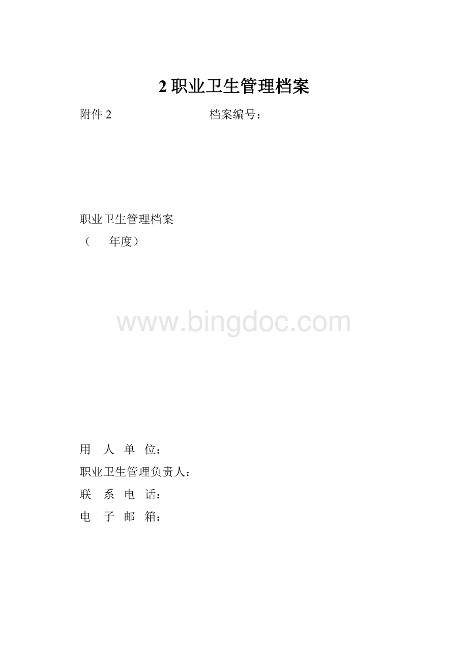 2职业卫生管理档案Word格式.docx