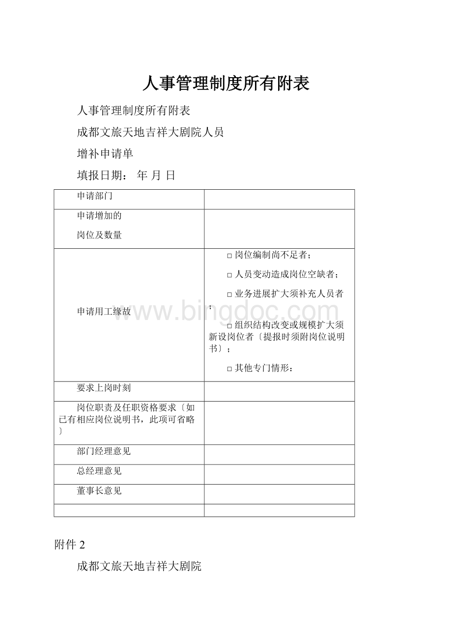 人事管理制度所有附表.docx_第1页