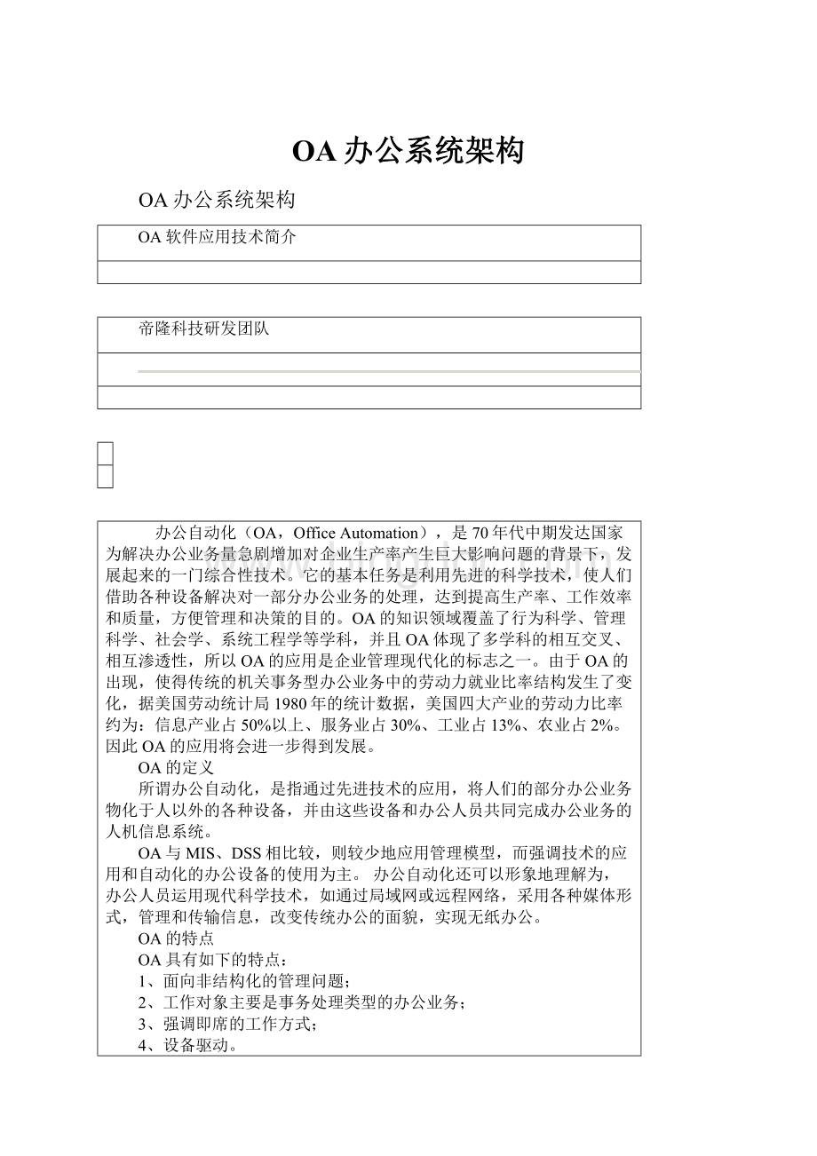 OA办公系统架构Word下载.docx