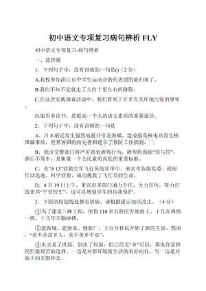 初中语文专项复习病句辨析FLY.docx