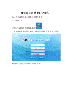 级财政支出绩效自评操作Word文档下载推荐.docx