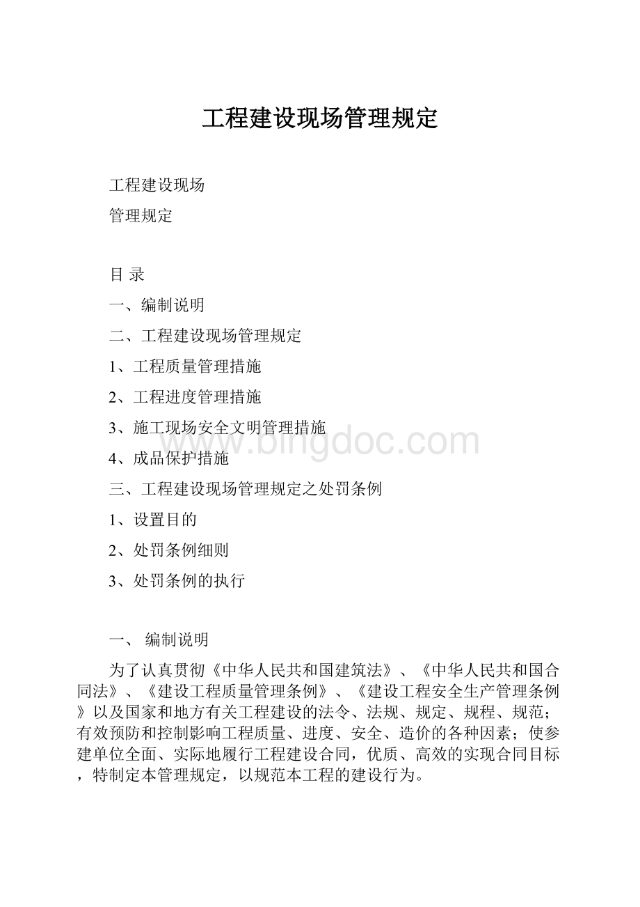 工程建设现场管理规定文档格式.docx_第1页