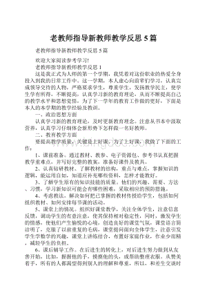 老教师指导新教师教学反思5篇.docx