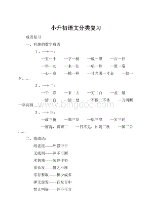 小升初语文分类复习Word格式.docx