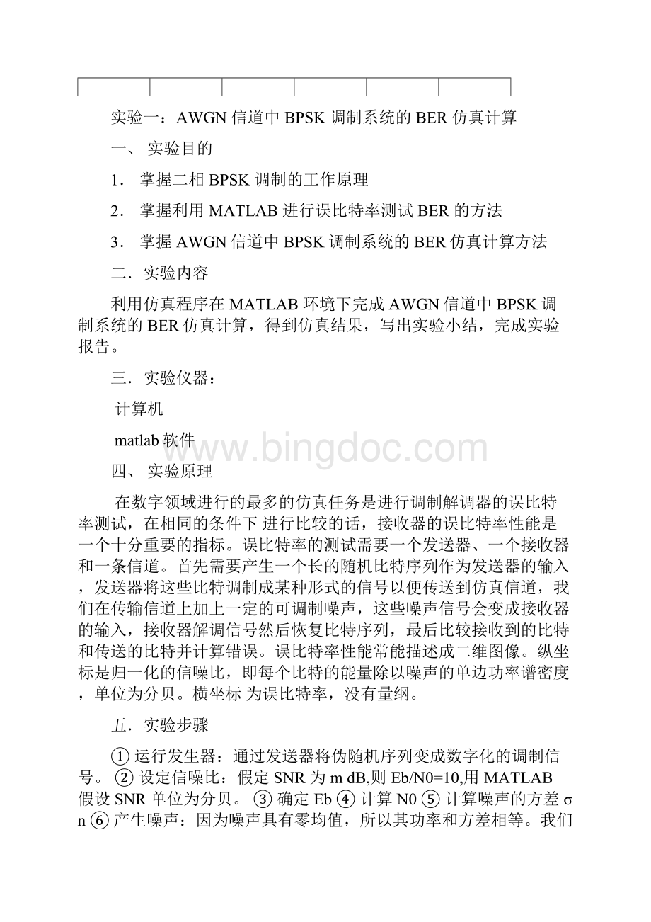 AWGN信道中BPSK调制系统的BER仿真计算复习过程Word下载.docx_第2页