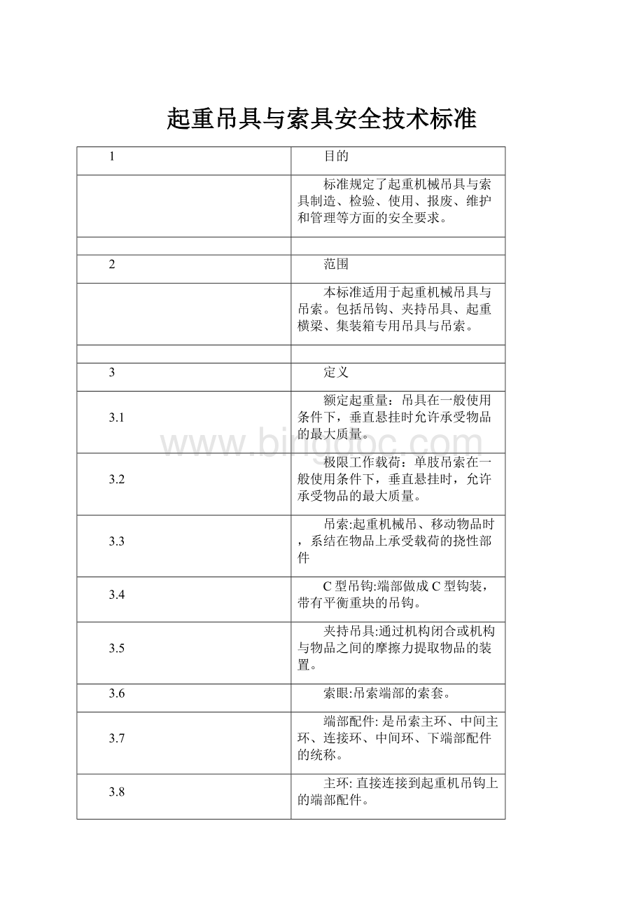 起重吊具与索具安全技术标准Word文档下载推荐.docx