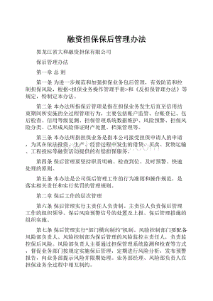 融资担保保后管理办法Word下载.docx