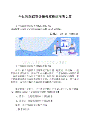 全过程跟踪审计报告模板标准版2篇Word下载.docx