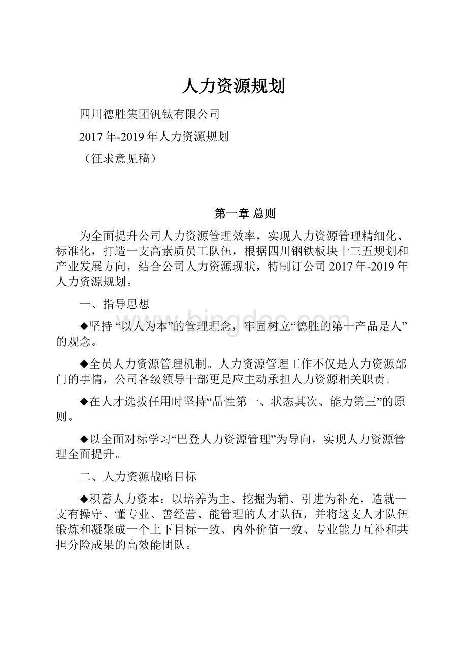 人力资源规划文档格式.docx