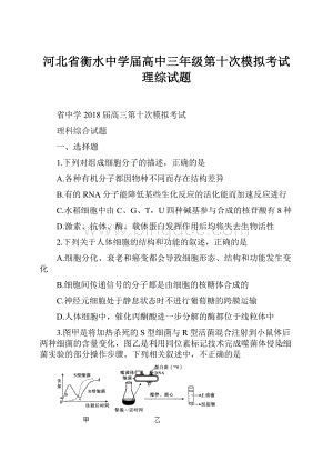 河北省衡水中学届高中三年级第十次模拟考试理综试题.docx