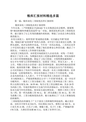 粮库汇报材料精选多篇.docx