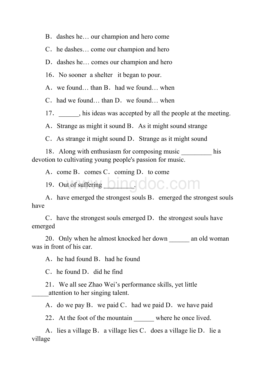 高考英语新倒装句知识点专项训练答案3.docx_第3页