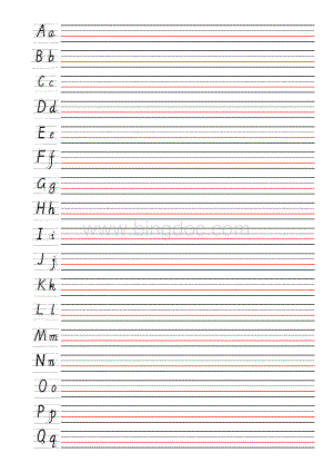 最新26个英文字母书写标准格式字帖A4纸打印.xls