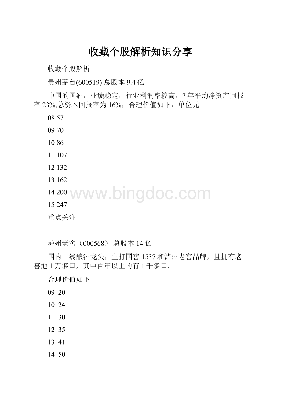 收藏个股解析知识分享Word格式.docx_第1页