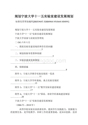 规划宁波大学十一五实验室建设发展规划.docx