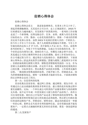 促销心得体会Word下载.docx