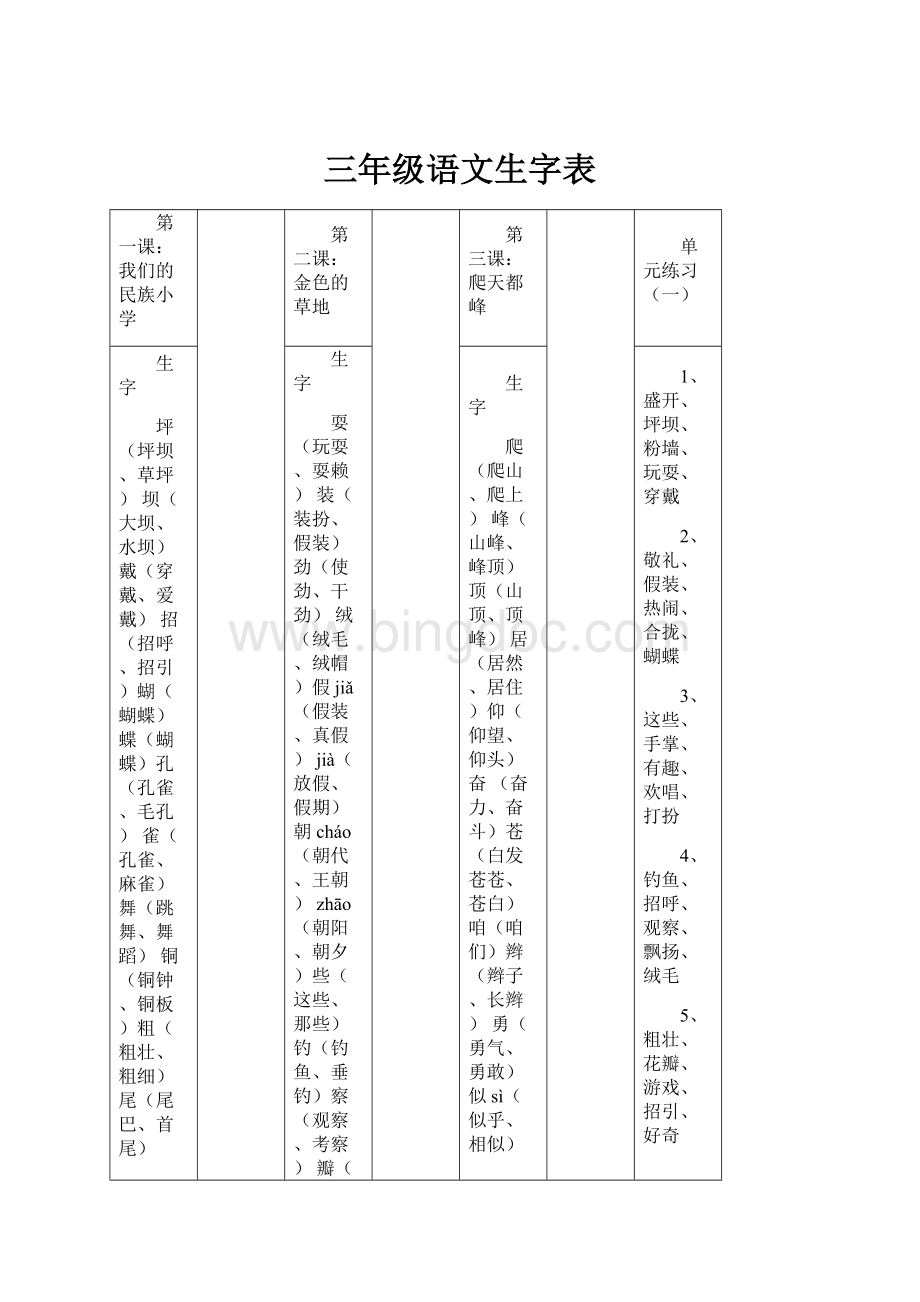 三年级语文生字表.docx