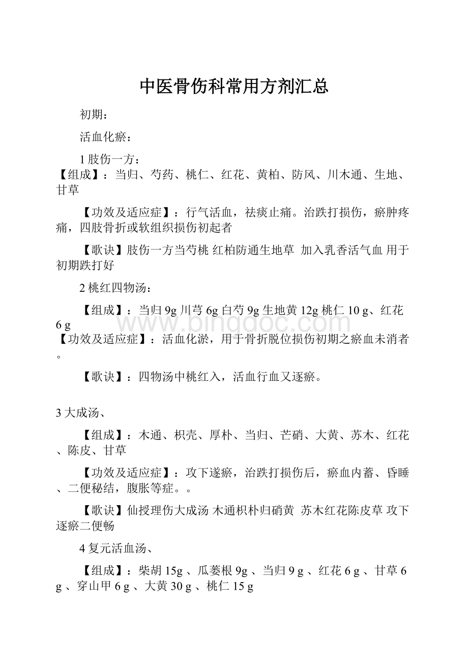 中医骨伤科常用方剂汇总Word格式.docx_第1页