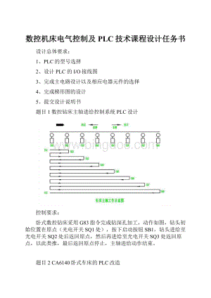 数控机床电气控制及PLC技术课程设计任务书.docx